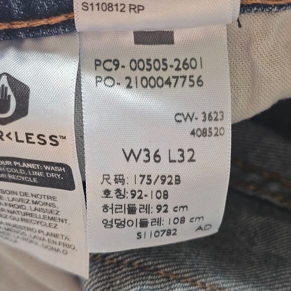 Levis 505 Jeans Mens 36x32 Fit 36x31 Blue Denim Stretch Straight Cowboy Rodeo - Picture 14 of 14